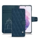 Custodia in pelle Samsung Galaxy S21 - Blu mediterran - Couture