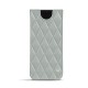 レザーケース Samsung Galaxy S21 - Gris - Couture ( Nappa - Pantone W428C ) 