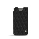 レザーケース Samsung Galaxy S21 Ultra - Ebène - Couture ( Sleek P C12 - Black ) 