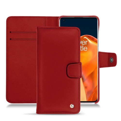 Elegante custodia in pelle per OnePlus 9 ProRouge ( Nappa - Pantone #d50032 ) 