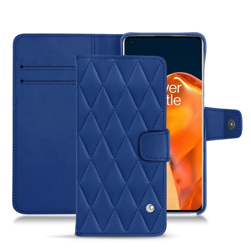 Estilo de caixa de couro para OnePlus 9 ProBleu océan - Couture ( Nappa - Pantone #15458a) 