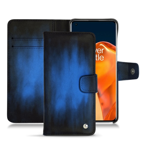 Elegante funda de cuero para el OnePlus 9 ProBleu Patine