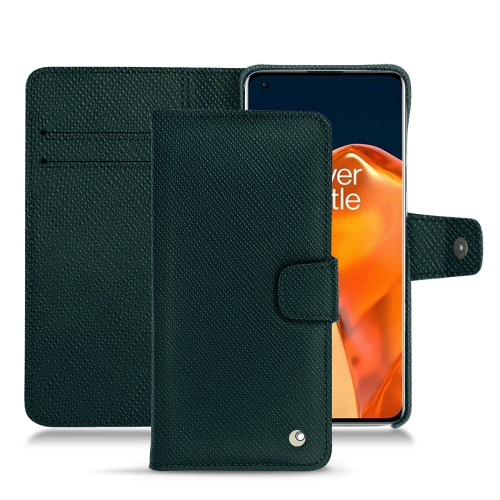 Elegante funda de cuero para el OnePlus 9 ProVert séduisant ( Pantone #1d3c34 ) 