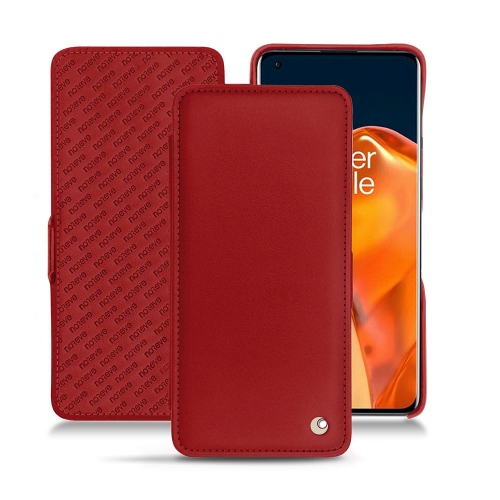  OnePlus 9 Pro 용 프리미엄 가죽 케이스Rouge ( Nappa - Pantone #d50032 ) 