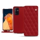 OnePlus 9 Pro leather case - Rouge - Couture ( Nappa - Pantone 199C ) 