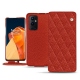 Housse cuir OnePlus 9 Pro - Papaye - Couture ( Pantone 180C ) 