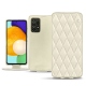 Samsung Galaxy A52 leather case - Blanc - Couture ( Bologna - White ) 