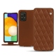 硬质真皮保护套 Samsung Galaxy A52 - Marron - Couture ( Nappa - Pantone 1615C ) 