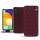 Custodia in pelle Samsung Galaxy A52 - Lie de vin - Couture ( Pantone 5115C ) 
