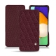 Housse cuir Samsung Galaxy A52 - Lie de vin - Couture ( Pantone 5115C ) 