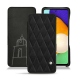 Housse cuir Samsung Galaxy A52 - Negre poudro - Couture