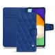 Custodia in pelle Samsung Galaxy A52 - Bleu océan - Couture ( Nappa - Pantone 293C ) 
