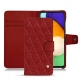 Housse cuir Samsung Galaxy A52 - Tomate - Couture ( Pantone 187C ) 