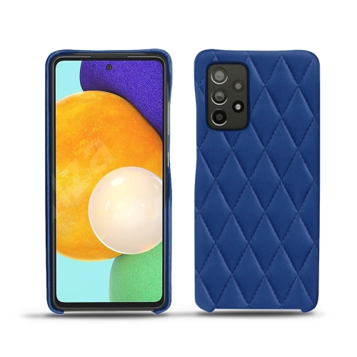  Samsung Galaxy A52 용 가죽 뒷면 커버Bleu océan - Couture ( Nappa - Pantone #15458a) 