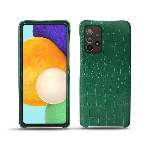 Coperture posteriori in pelle per Samsung Galaxy A52Crocodile pino ( Pantone #173F35 ) 