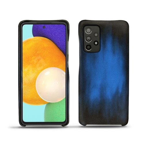  Samsung Galaxy A52 용 가죽 뒷면 커버Bleu Patine