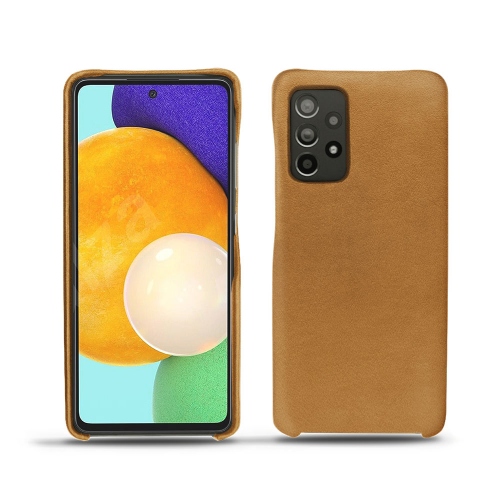 Des coques arrière en cuir pour Samsung Galaxy A52Castan esparciate ( Pantone #824F2A )