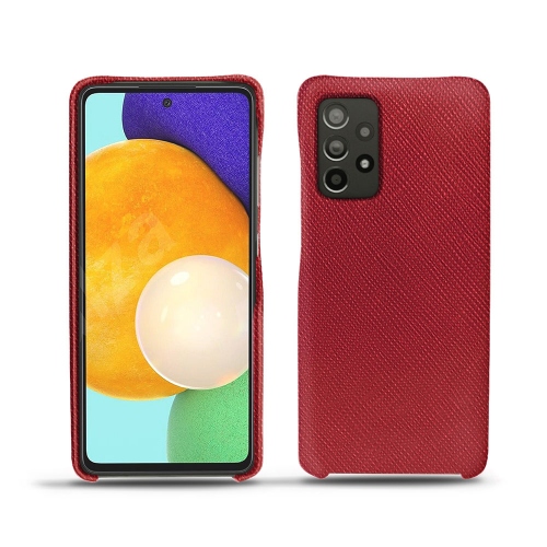 Des coques arrière en cuir pour Samsung Galaxy A52Rouge passion ( Pantone #a6192e ) 