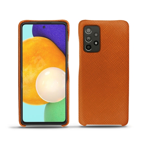 Coperture posteriori in pelle per Samsung Galaxy A52Orange vibrant ( Pantone #e36b39 ) 