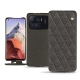 Housse cuir Xiaomi Mi 11 Ultra - Anthracite - Couture ( Pantone 424C ) 