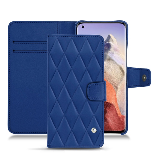  Xiaomi Mi 11 Ultra 용 수평 플랩 가죽 케이스Bleu océan - Couture ( Nappa - Pantone #15458a) 