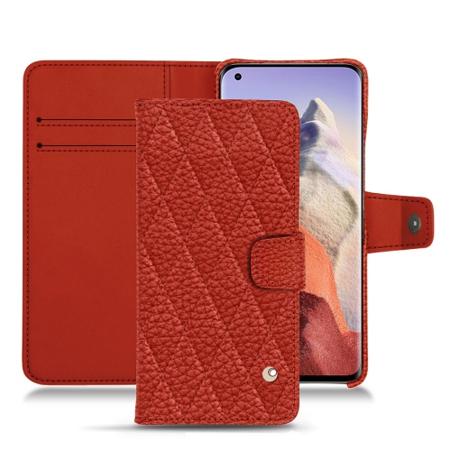 Xiaomi Mi 11 Ultra のための横のフラップが付いている革カバーPapaye - Couture ( Pantone #b54317 ) 