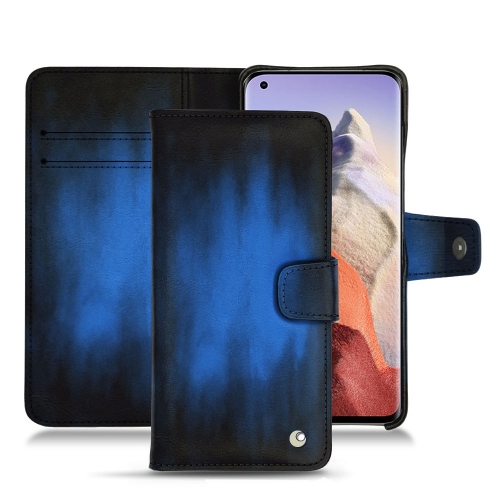 Tampa de couro com aba horizontal para Xiaomi Mi 11 UltraBleu Patine