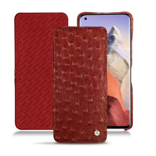 Elegant leather cover for Xiaomi Mi 11 UltraAutruche ciliegia ( Pantone #a4343a ) 