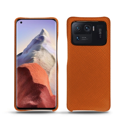Leather back shells for Xiaomi Mi 11 UltraOrange vibrant ( Pantone #e36b39 ) 