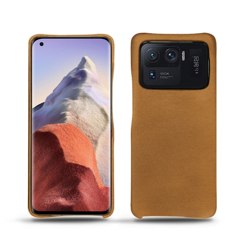 Leather back shells for Xiaomi Mi 11 UltraCastan esparciate ( Pantone #824F2A )