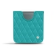Samsung Galaxy Z Flip3 leather pouch - Bleu fluo - Couture