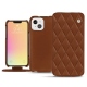 Housse cuir Apple iPhone 13 mini - Marron - Couture ( Nappa - Pantone 1615C ) 