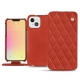 Apple iPhone 13 mini leather case - Arange clouquié - Couture