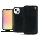 Housse cuir Apple iPhone 13 mini - Dark vintage ( Roughtcut - Black#5256 ) 