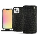 Capa em pele Apple iPhone 13 mini - Autruche nero