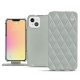 Housse cuir Apple iPhone 13 - Gris - Couture ( Nappa - Pantone W428C ) 