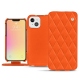 Apple iPhone 13 leather case - Orange fluo - Couture