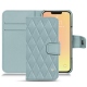 Housse cuir Apple iPhone 13 mini - Bleu ciel - Couture ( Nappa - Pantone 277C ) 