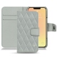 Funda de piel Apple iPhone 13 mini - Gris - Couture ( Nappa - Pantone W428C ) 