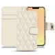 Apple iPhone 13 mini leather case - Blanc - Couture ( Bologna - White ) 