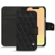 Housse cuir Apple iPhone 13 mini - Ebène - Couture ( Sleek P C12 - Black ) 