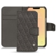 Housse cuir Apple iPhone 13 mini - Anthracite - Couture ( Pantone 424C ) 