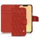 Housse cuir Apple iPhone 13 mini - Papaye - Couture ( Pantone 180C ) 