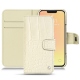 Housse cuir Apple iPhone 13 mini - Crocodile milk