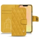 Lederschutzhülle Apple iPhone 13 mini - Jaune soulèu - Couture