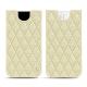 Pochette cuir Apple iPhone 13 mini - Ivoire - Couture ( Sleek P C12 - White ) 