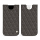 Pochette cuir Apple iPhone 13 mini - Anthracite - Couture ( Pantone 424C ) 