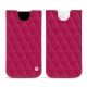 Pochette cuir Apple iPhone 13 mini - Rose fluo - Couture