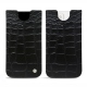 Pochette cuir Apple iPhone 13 mini - Crocodile nero