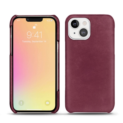 iPhone 13 mini를 위한 고급스러운 가죽 케이스Prune vintage ( Pantone #612434 ) 